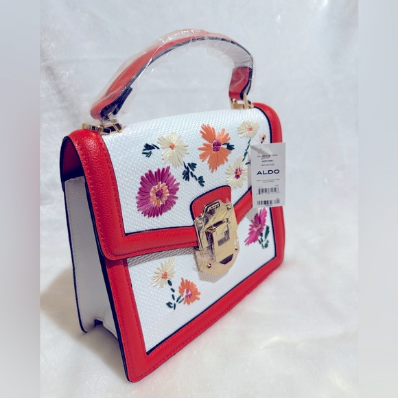 ALDO Adryniel Woven Floral Top Handle Bag - Picture 4 of 8